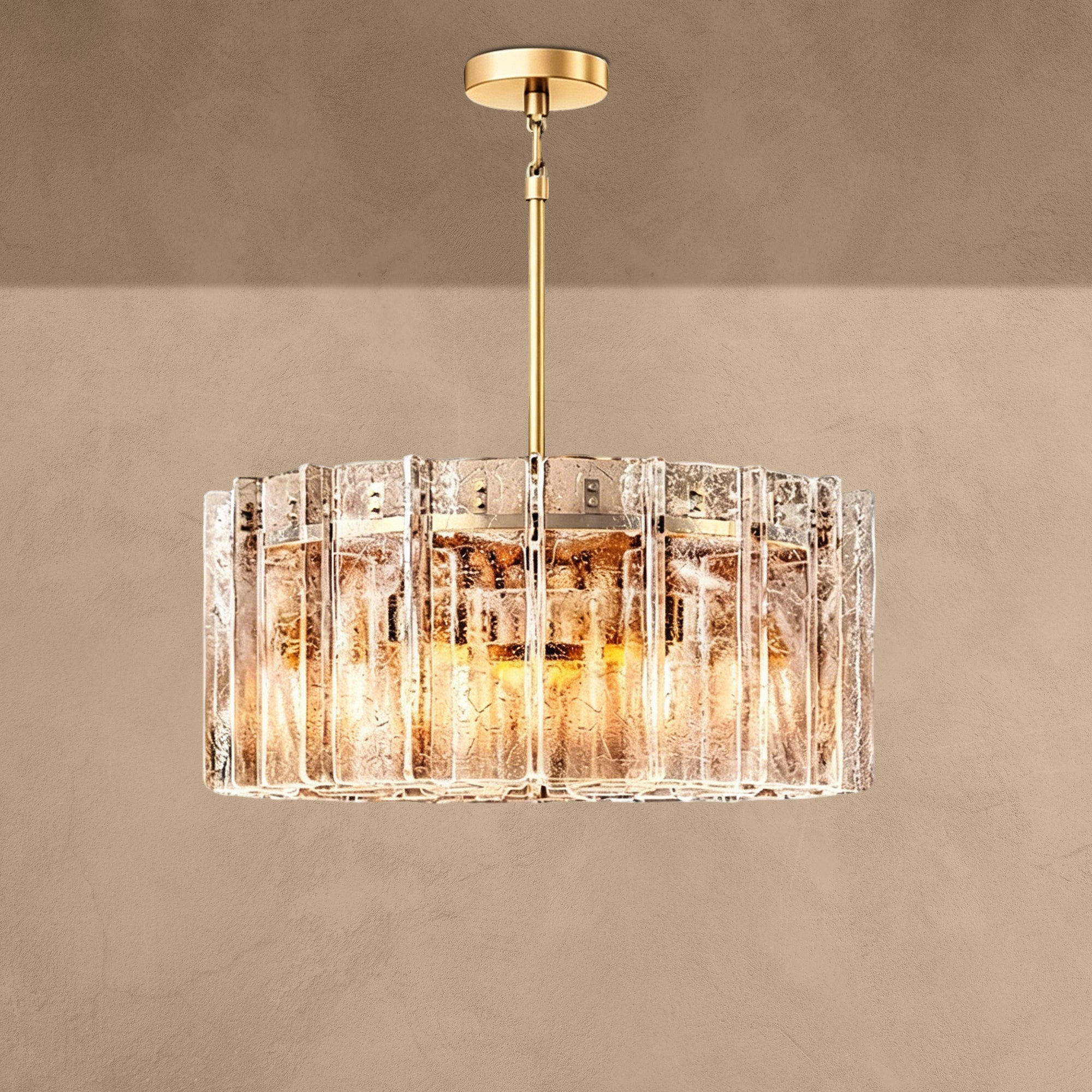 Latrel Smoke Glass Round Chandelier 36”