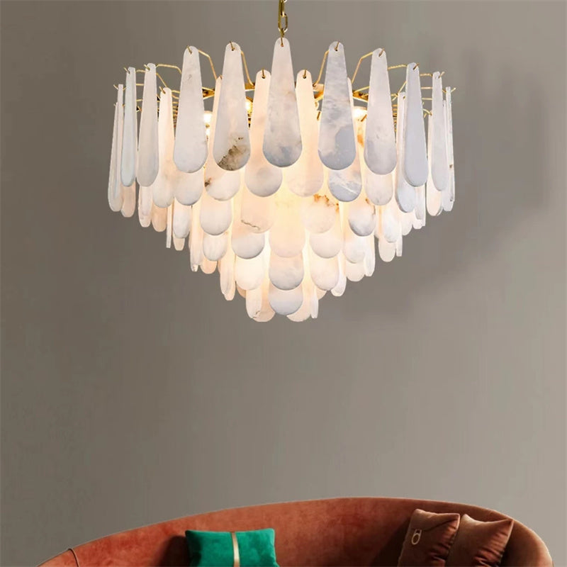 Deborah Alabaster Foyer Chandelier Lighting, Luxury Modern Lighting chandelier Luster Gaze D 21.7"  