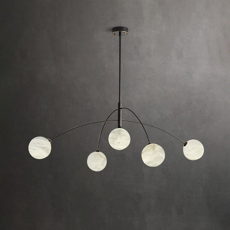 Nordic Postmodern Alabaster Arc Chandelier chandeliers for dining room,chandeliers for stairways,chandeliers for foyer,chandeliers for bedrooms,chandeliers for kitchen,chandeliers for living room Luster Gaze Black  