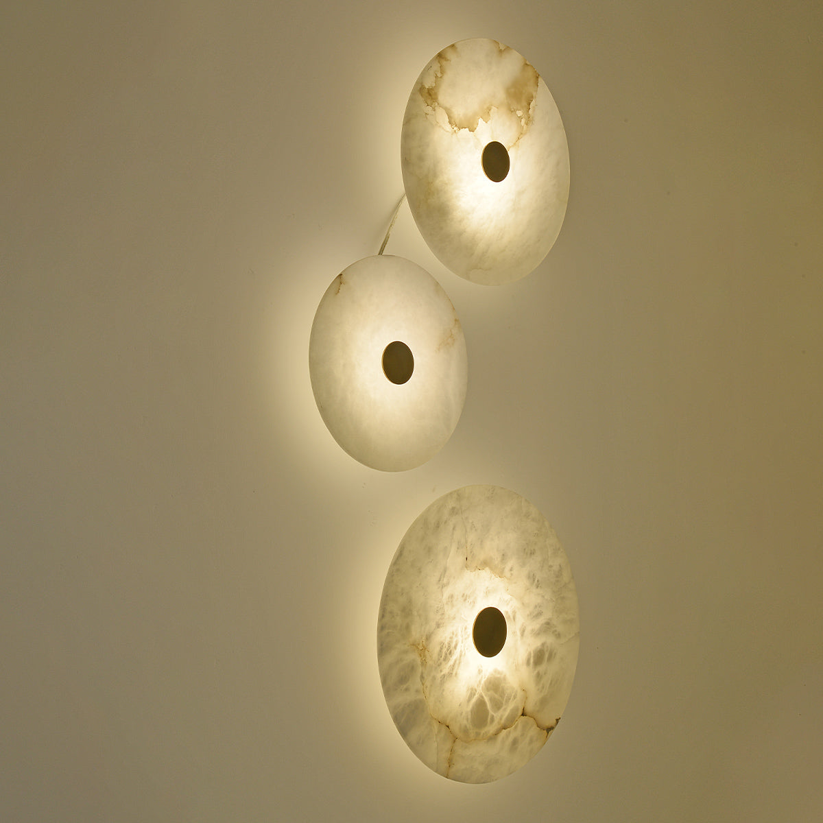 Round Alabaster Wall Sconce