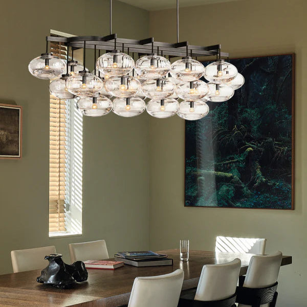 Cabrete Clear Glass Linear Chandelier