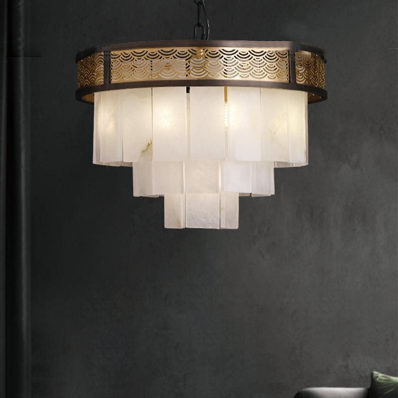 Marble Alabaster Lorry Multi-layer Classic Chandelier - Luster Gaze