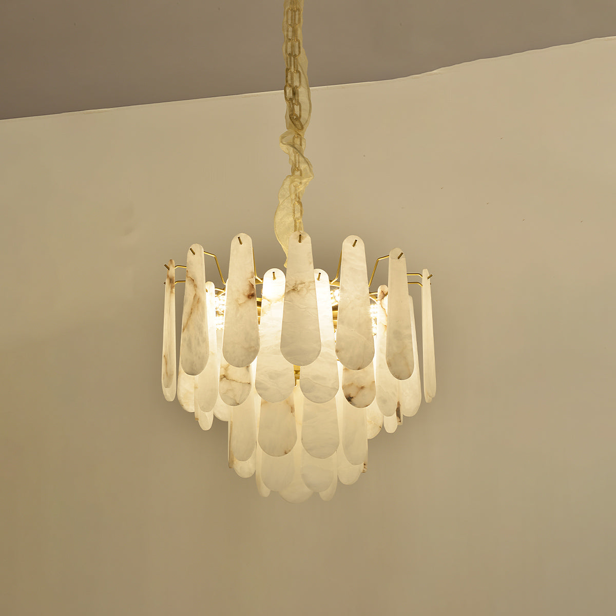 Multi-layered Snowflake Gypsum Chandelier