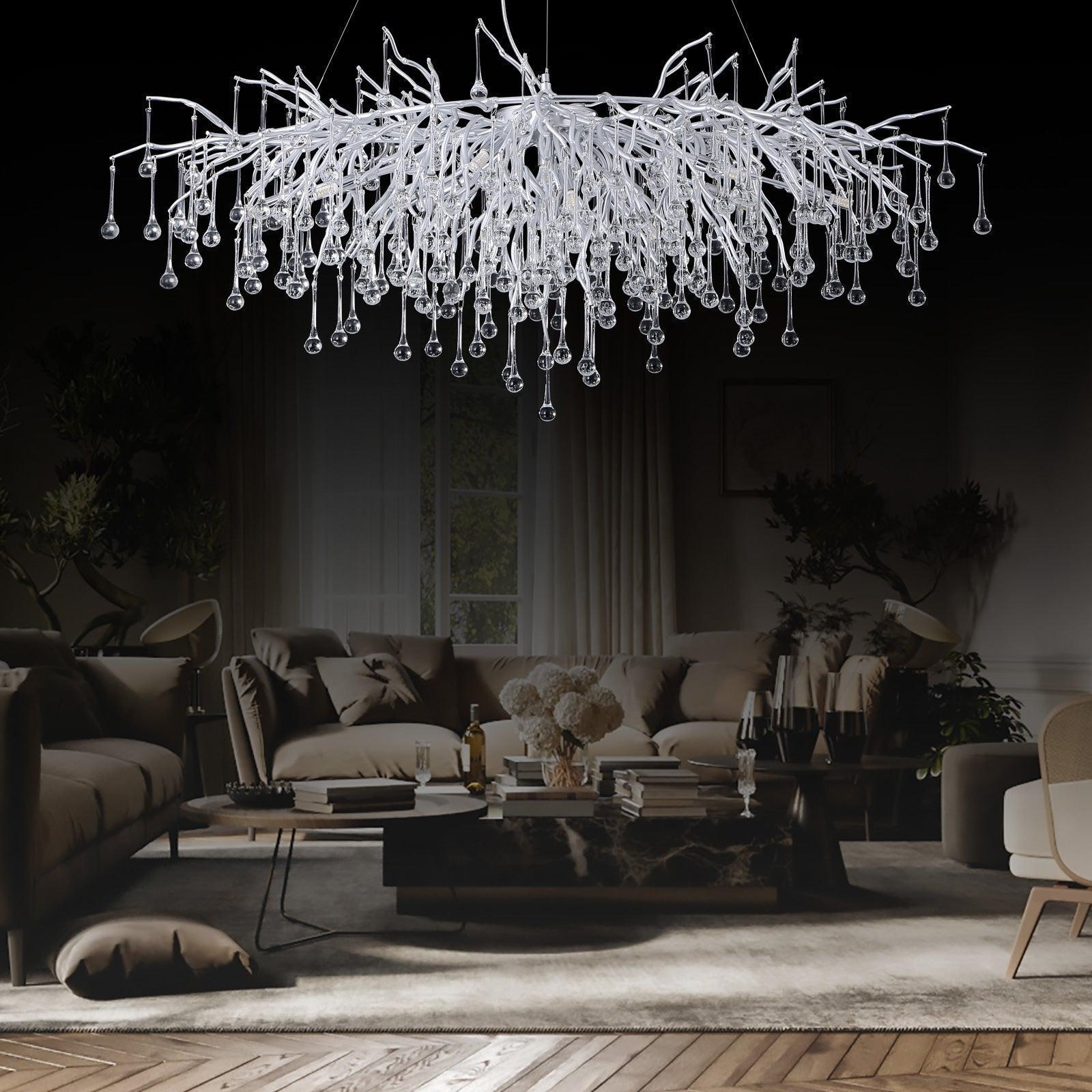 Luster Gaze Veridian Branch Rectangle Chandelier - American ballroom or formal entertaining space