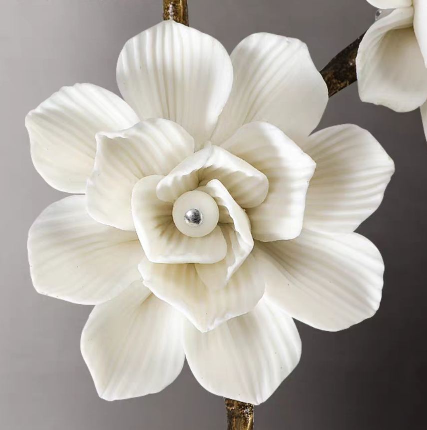 Luster Gaze Verdant Bloom Brass & Ceramic Chandelier - Background Shot