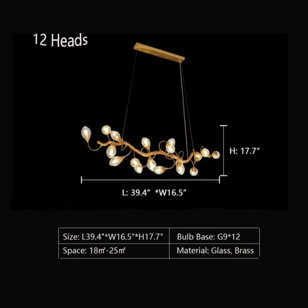 Luster Gaze Veridian Branch LED Chandelier with Clear Seedy Glass - Background Shot
