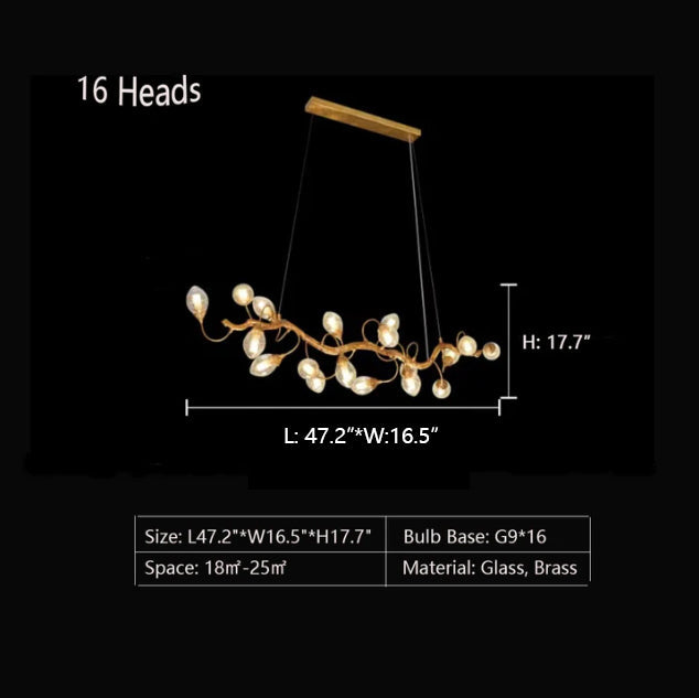Luster Gaze Veridian Branch LED Chandelier with Clear Seedy Glass - Background Shot