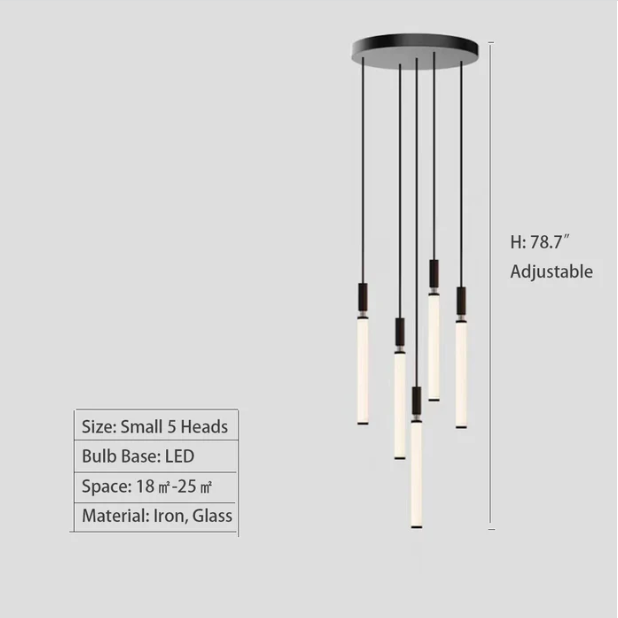 Luster Gaze Sleek Modern Linear Pendant Chandelier - Background Shot