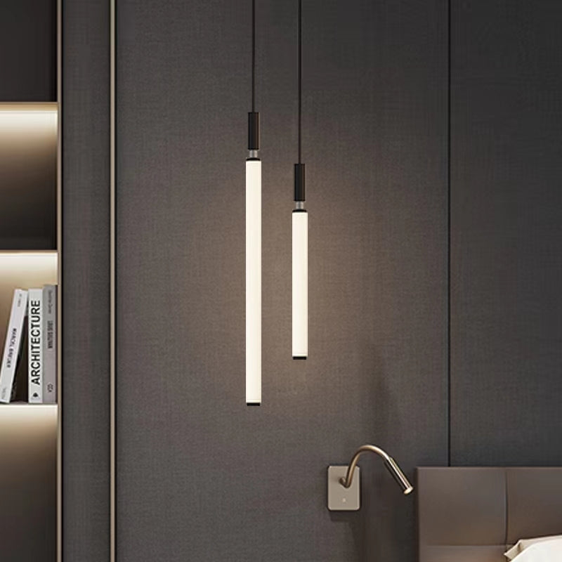 Luster Gaze Sleek Modern Linear Pendant Chandelier - Background Shot