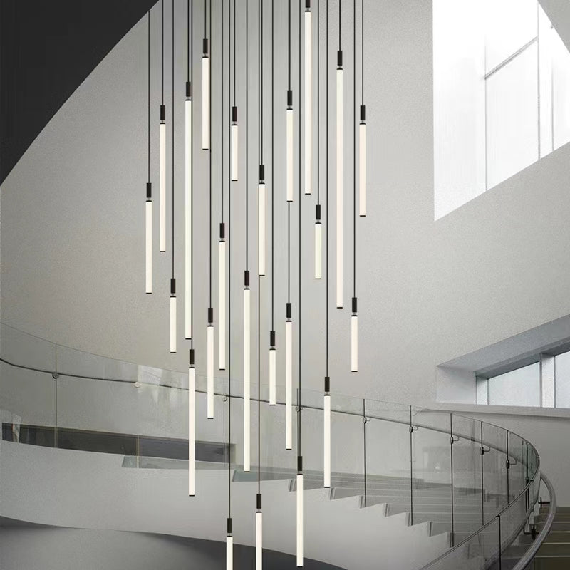 Luster Gaze Sleek Modern Linear Pendant Chandelier - upscale American kitchen