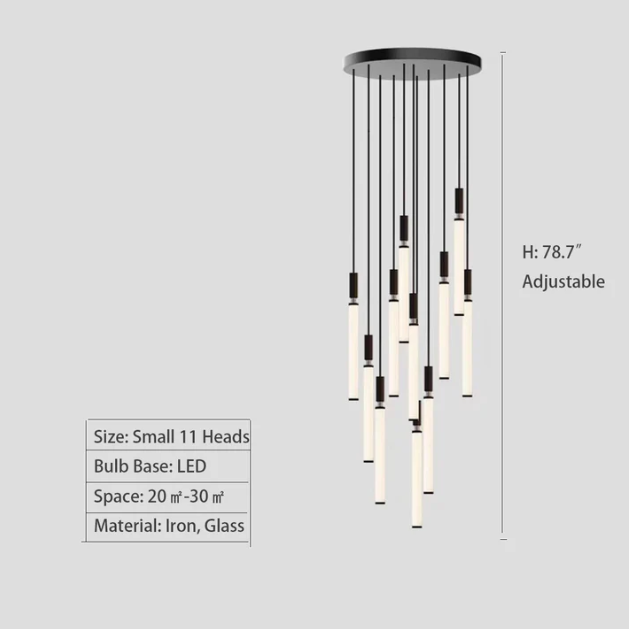 Luster Gaze Sleek Modern Linear Pendant Chandelier - Background Shot