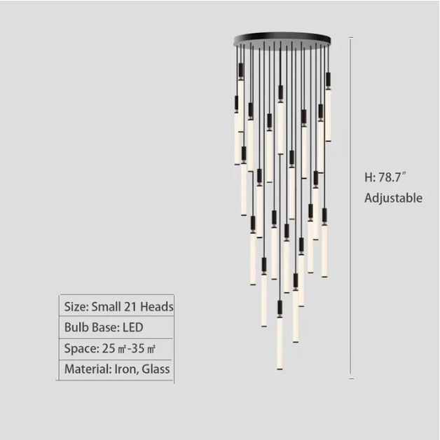 Luster Gaze Sleek Modern Linear Pendant Chandelier - Background Shot