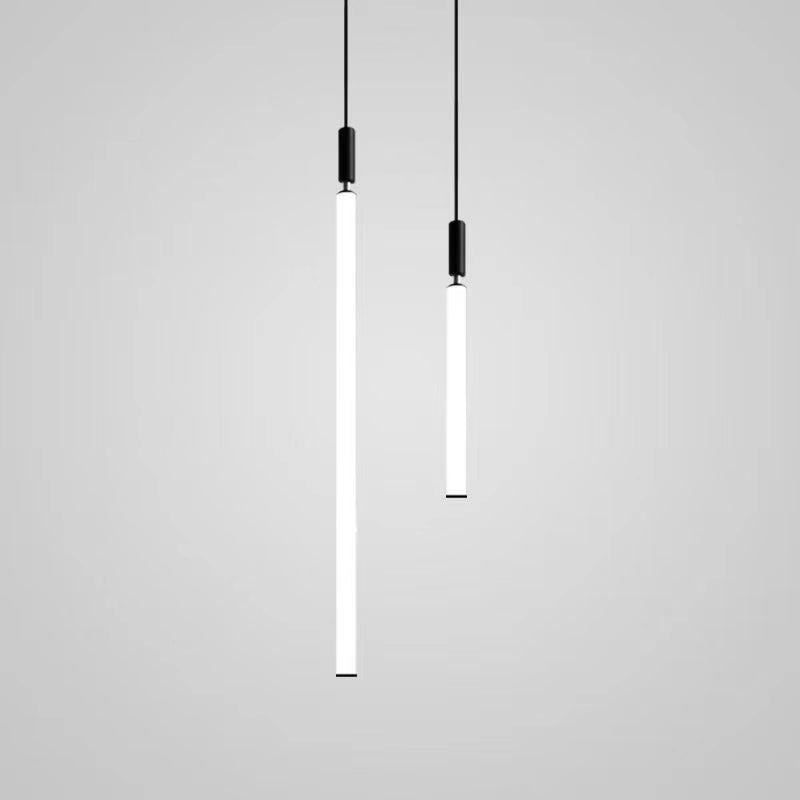Luster Gaze Sleek Modern Linear Pendant Chandelier - Background Shot