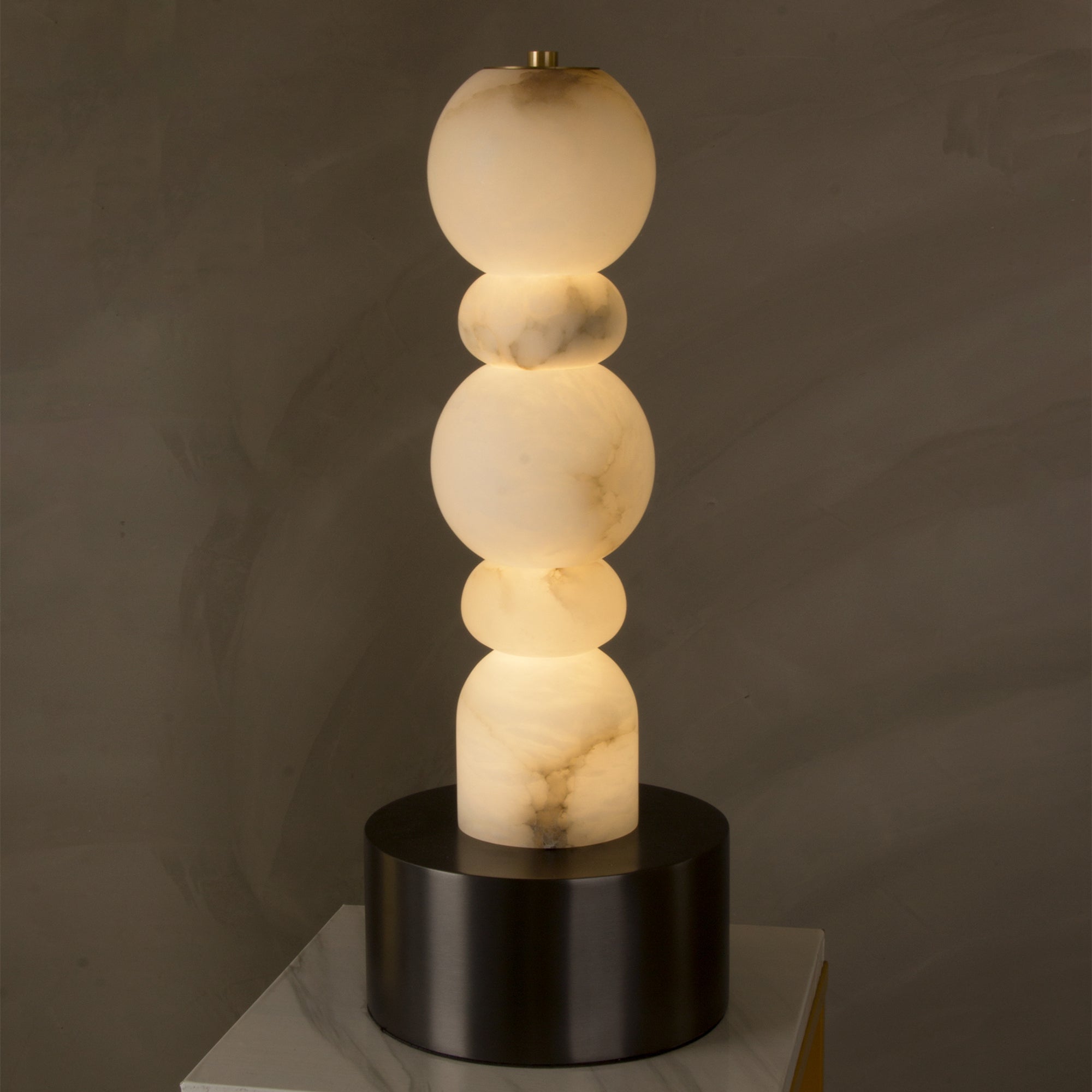 Luna Modern Alabaster Table Lamp, Living Room Bedroom Desk Lamp Table Lamp Luster Gaze   