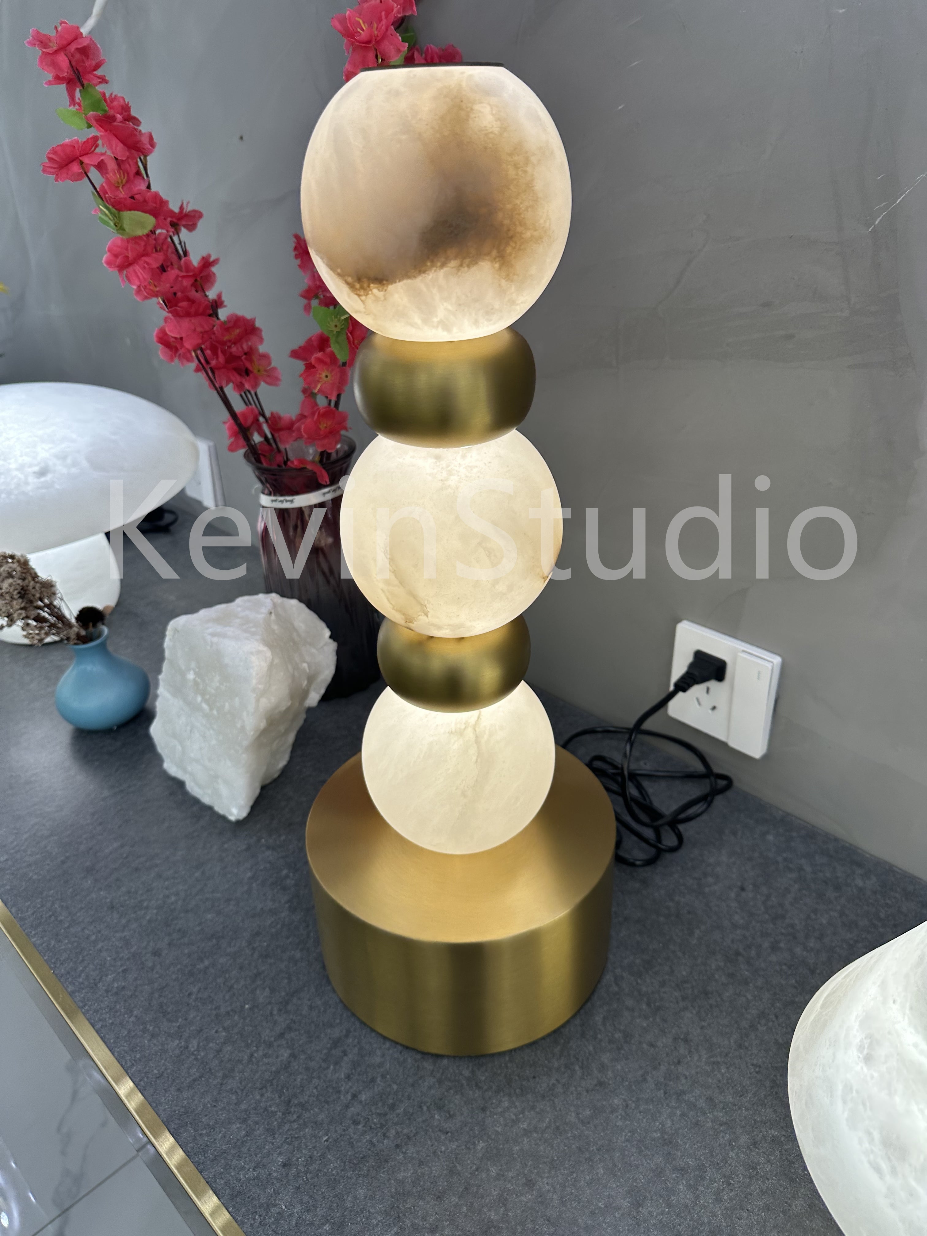 Luna Modern Alabaster Table Lamp, Living Room Bedroom Desk Lamp Table Lamp Luster Gaze   