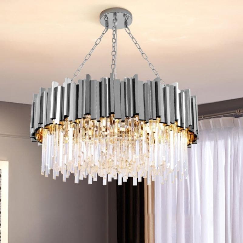 Luster Gaze Radiant Aura Round Crystal Chandelier - Background Shot