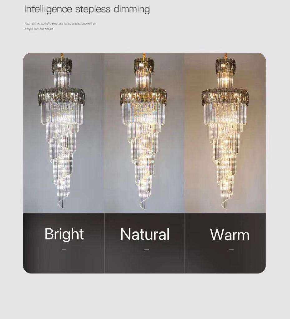Luster Gaze Grand Lumina Spiral K9 Crystal Chandelier - Background Shot