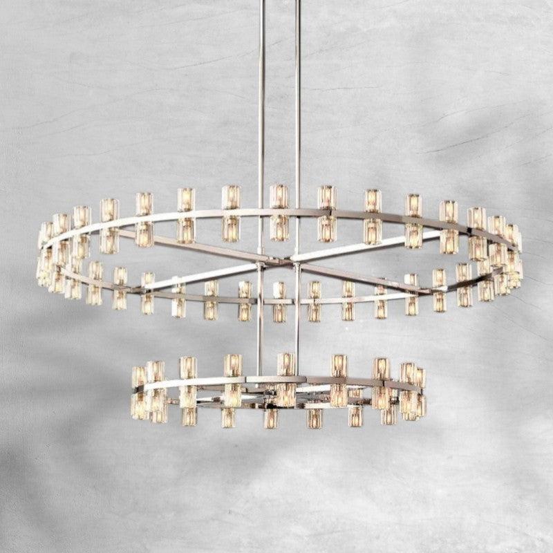 Luster Gaze Grand Deco Tiered Round Chandelier 60" - Background Shot