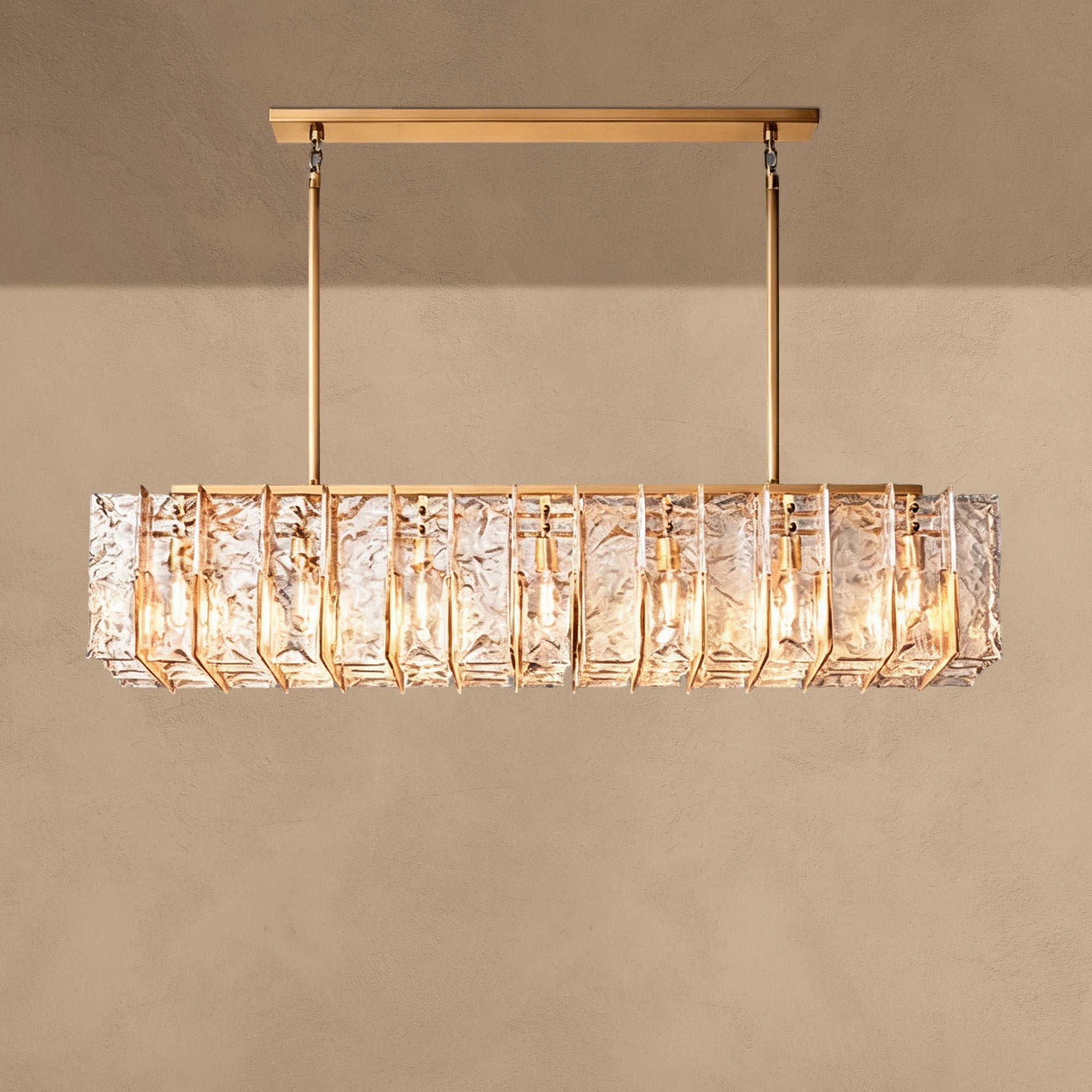 Latrel Smoke Glass Rectangular Chandelier 67″