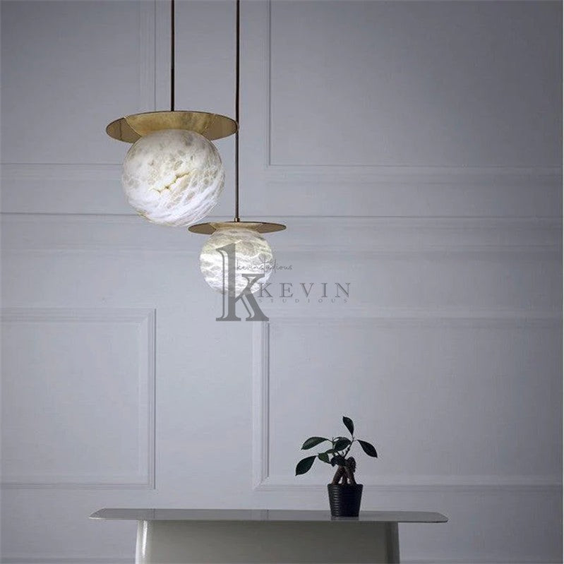 Billye Spanish Alabaster Bedside Pendant Light Pendant Light Luster Gaze SMALL
