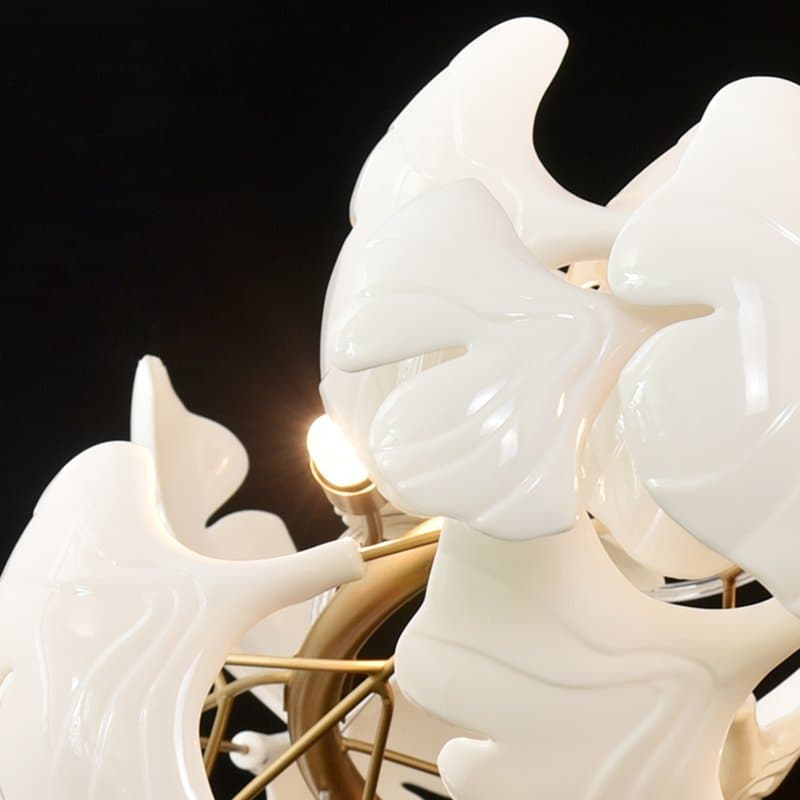 Luster Gaze Ginkgo Bloom Ceramic Chandelier - Background Shot