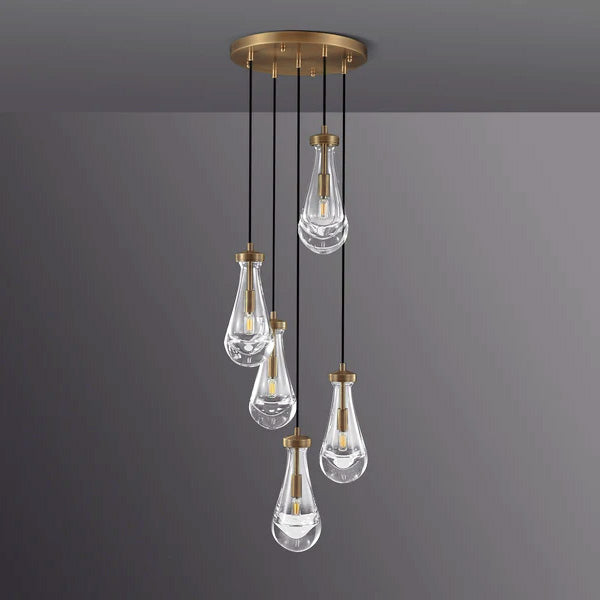 Raindrop Round Chandelier 3-Light 8''