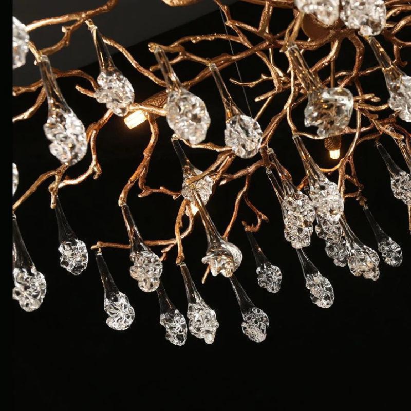 Luster Gaze Verdant Bloom Brass Branch Chandelier - Background Shot