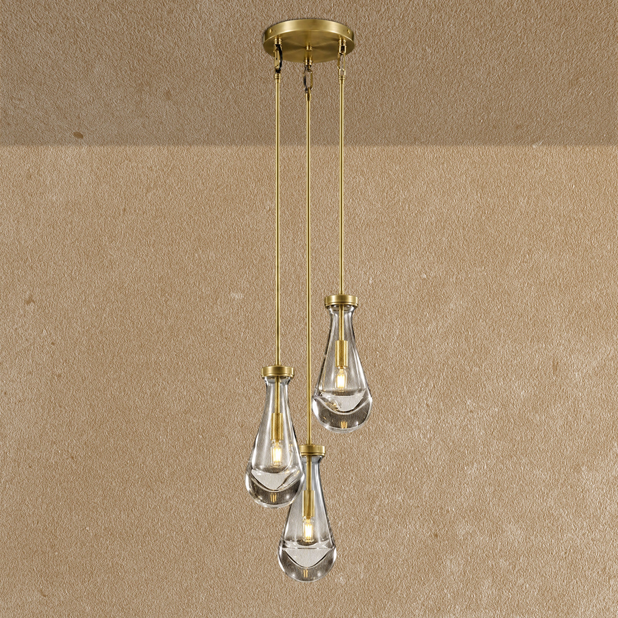 Raindrop Round Chandelier 3-Light 8"