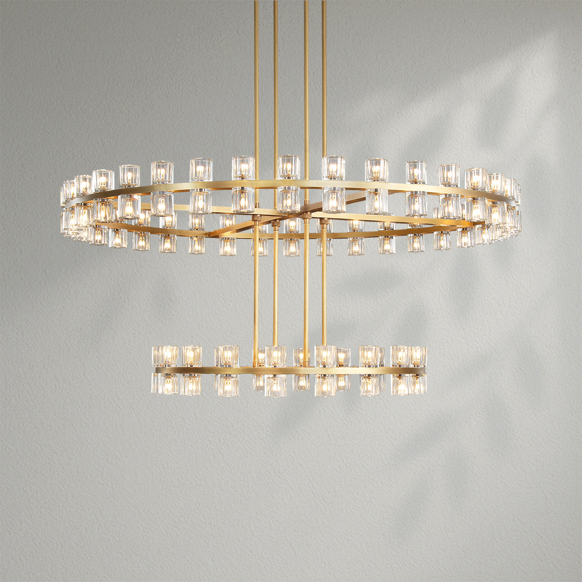 Arcachom Crystal 2-Tier Round Chandelier