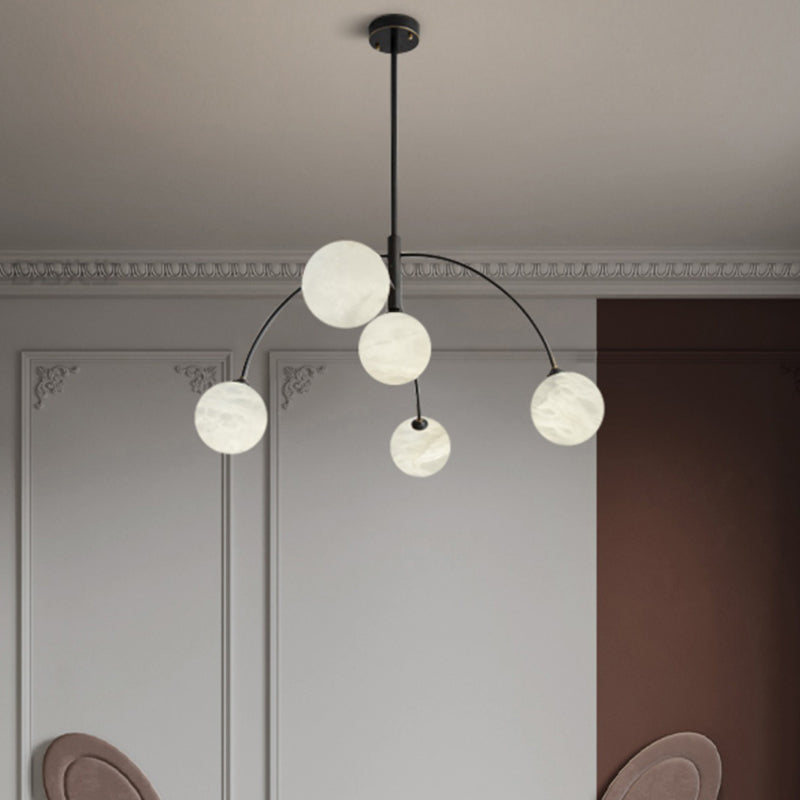 Nordic Postmodern Alabaster Arc Chandelier chandeliers for dining room,chandeliers for stairways,chandeliers for foyer,chandeliers for bedrooms,chandeliers for kitchen,chandeliers for living room Luster Gaze   