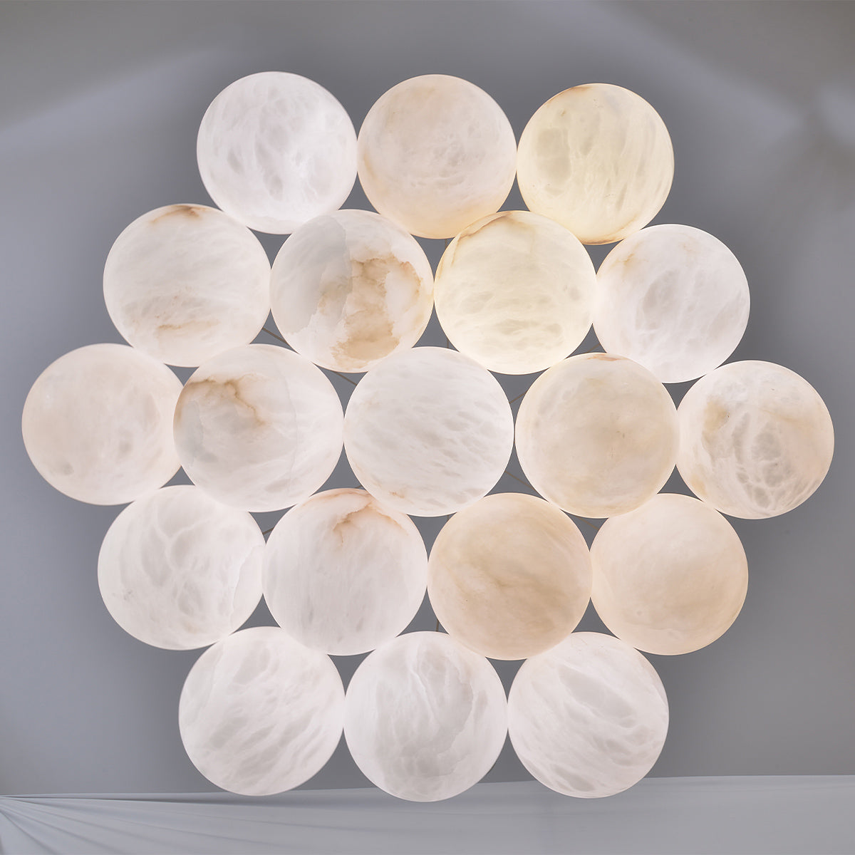 Alabaster Ball Cluster Chandelier