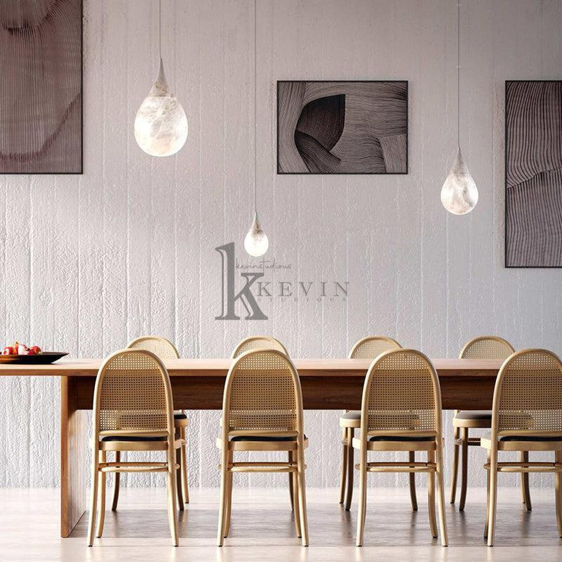 Koltin Alabaster Raindrop Pendant Lighting, Dining Table Pendant Chandelier Luster Gaze   