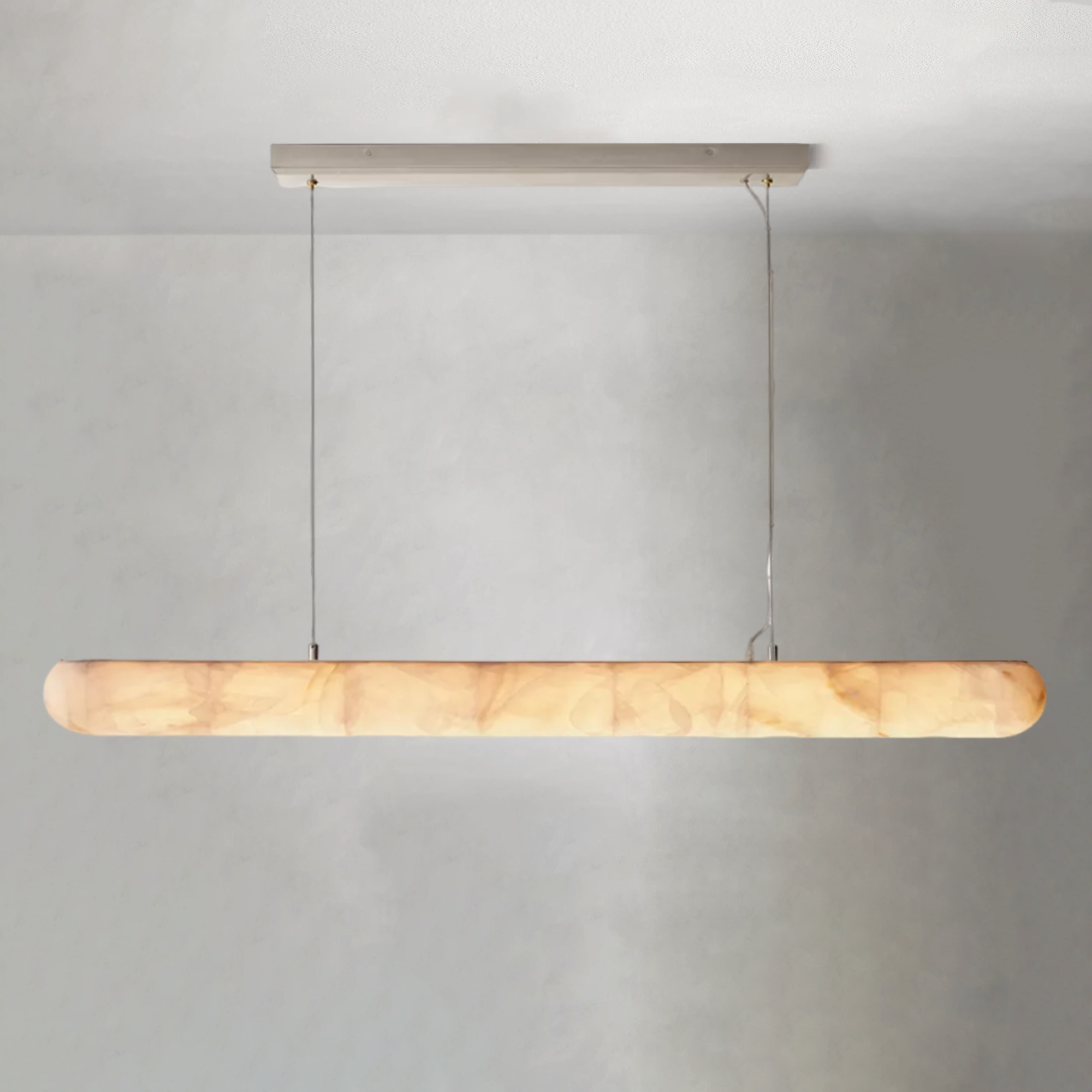 Riora Lisse Alabaster Linear Chandelier 60" 80"