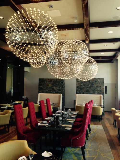Round Starry Sky Chandelier Light Fire Ball Ceiling Lighting for Living Room/Cottage/High-ceiling
