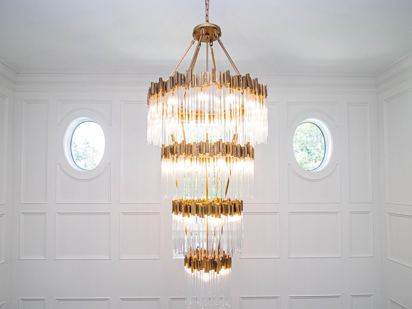 Large Elegant Multi-layers Glam Glass Chandelier for High-ceiling Staircase/Entryway/Living/meeting Room