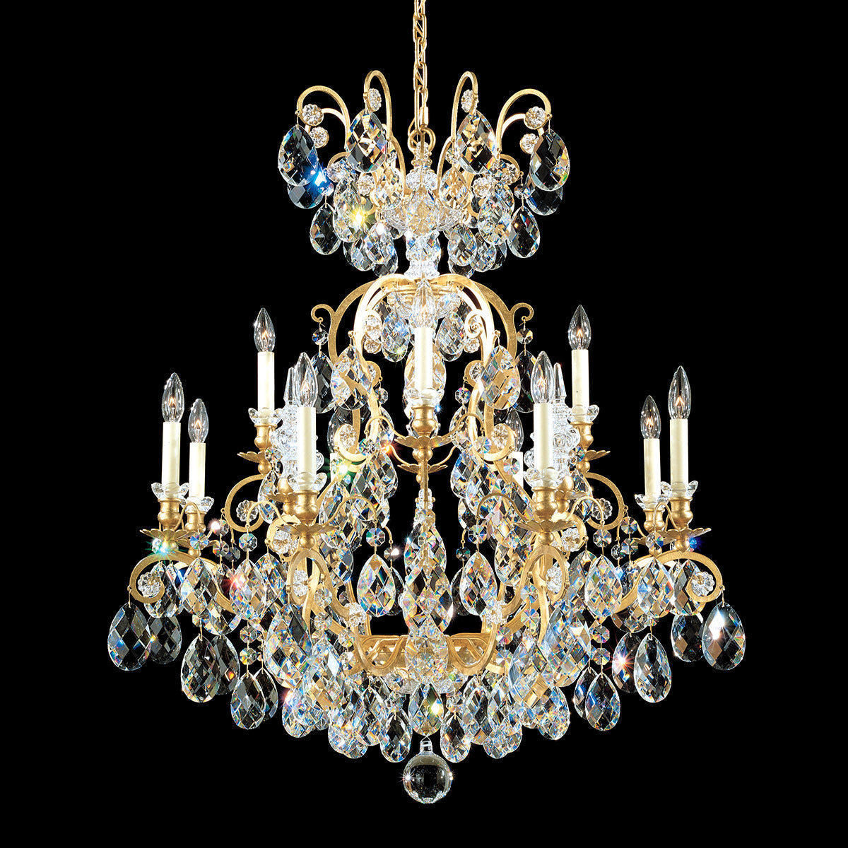 Luster Gaze Regal Grandeur 12-Light Chandelier 32" - Background Shot