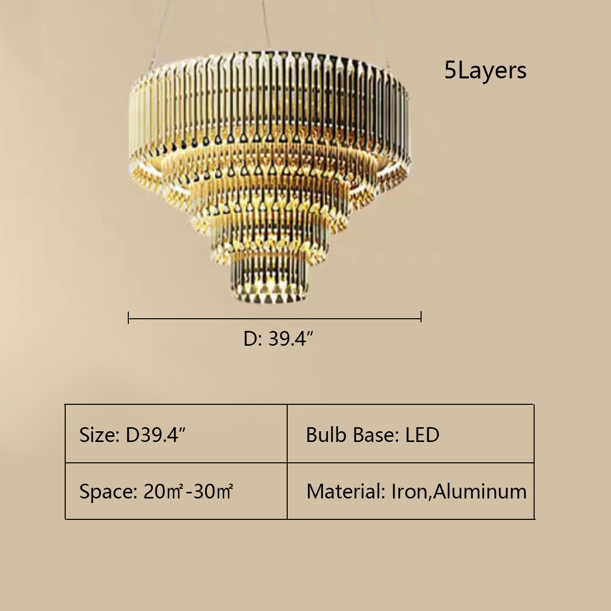 Post-Modern Light Luxury Aluminum Hollow Round Gold Chandelier for Living/Dining Room/Bar
