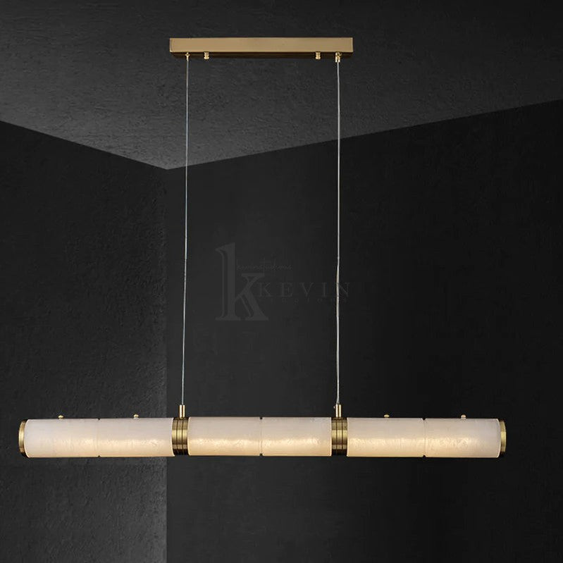 Chanavia Modern Linear Alabaster Chandelier, Chandelier Over Dining Table Pendant Light Luster Gaze   