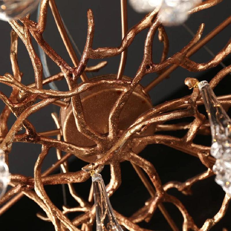 Luster Gaze Verdant Bloom Brass Branch Chandelier - Background Shot