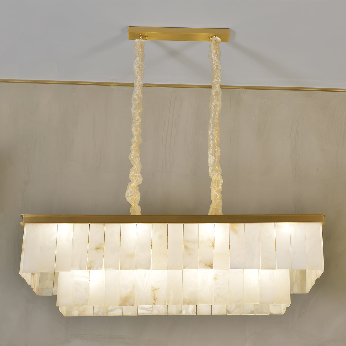 Rectangular Alabaster Chandelier