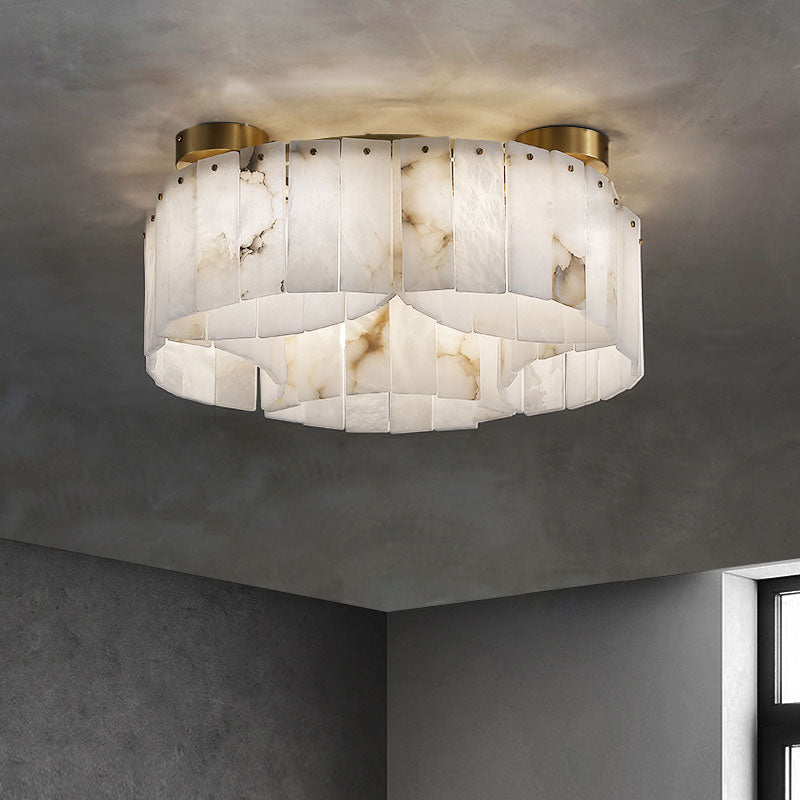 Contemporary Alabaster Flush Mount Ceiling Lamp Chandeliers Luster Gaze 21.65" D x 8.86" H  