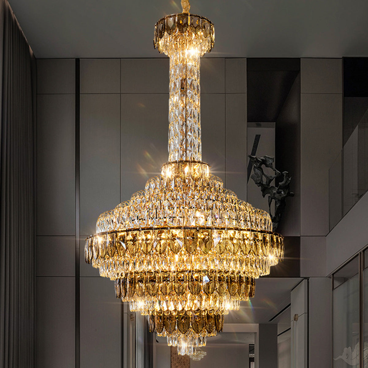 Luster Gaze Grand Empire Tiered Crystal Chandelier - American ballroom or formal entertaining space