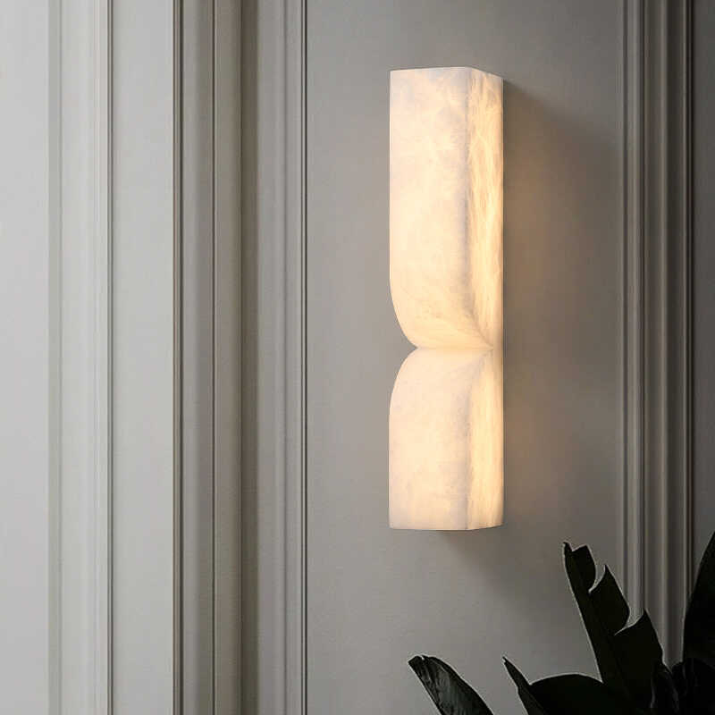 Modern Luxe Brass Natural Alabaster Wall Sconce for Entryway chandeliers for dining room,chandeliers for stairways,chandeliers for foyer,chandeliers for bedrooms,chandeliers for kitchen,chandeliers for living room Luster Gaze   