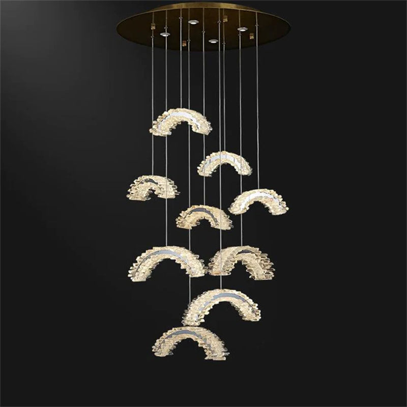 Luster Gaze Radiant Cascade Rock Crystal Chandelier - Background Shot