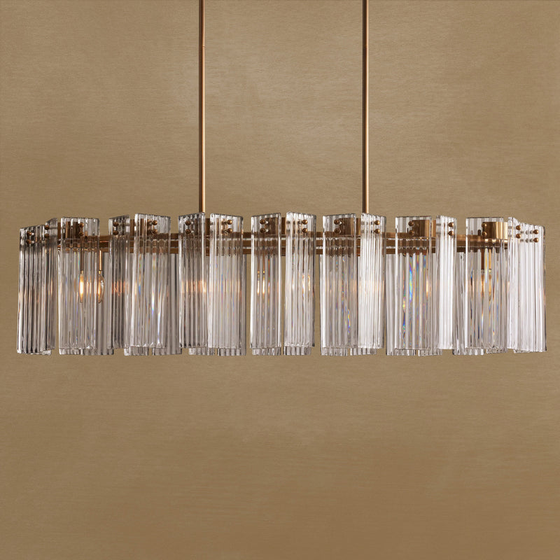 Delsie Oval Art Glass Chandelier