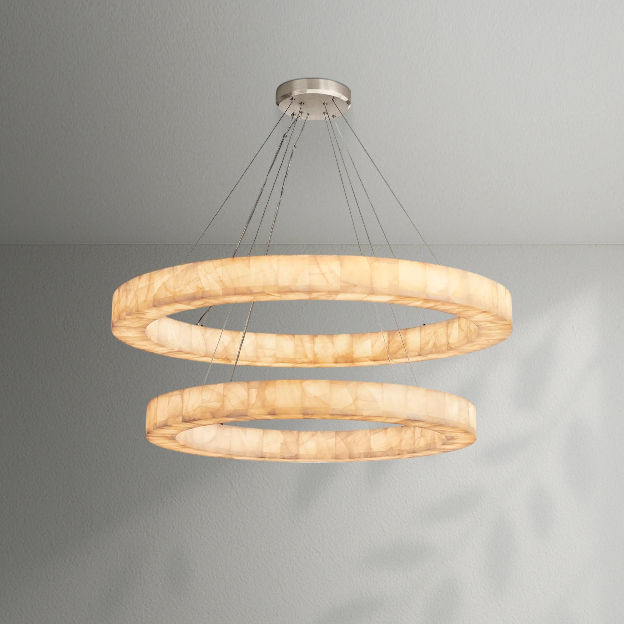 Rivaga  2-Tier Round Calcite Chandelier