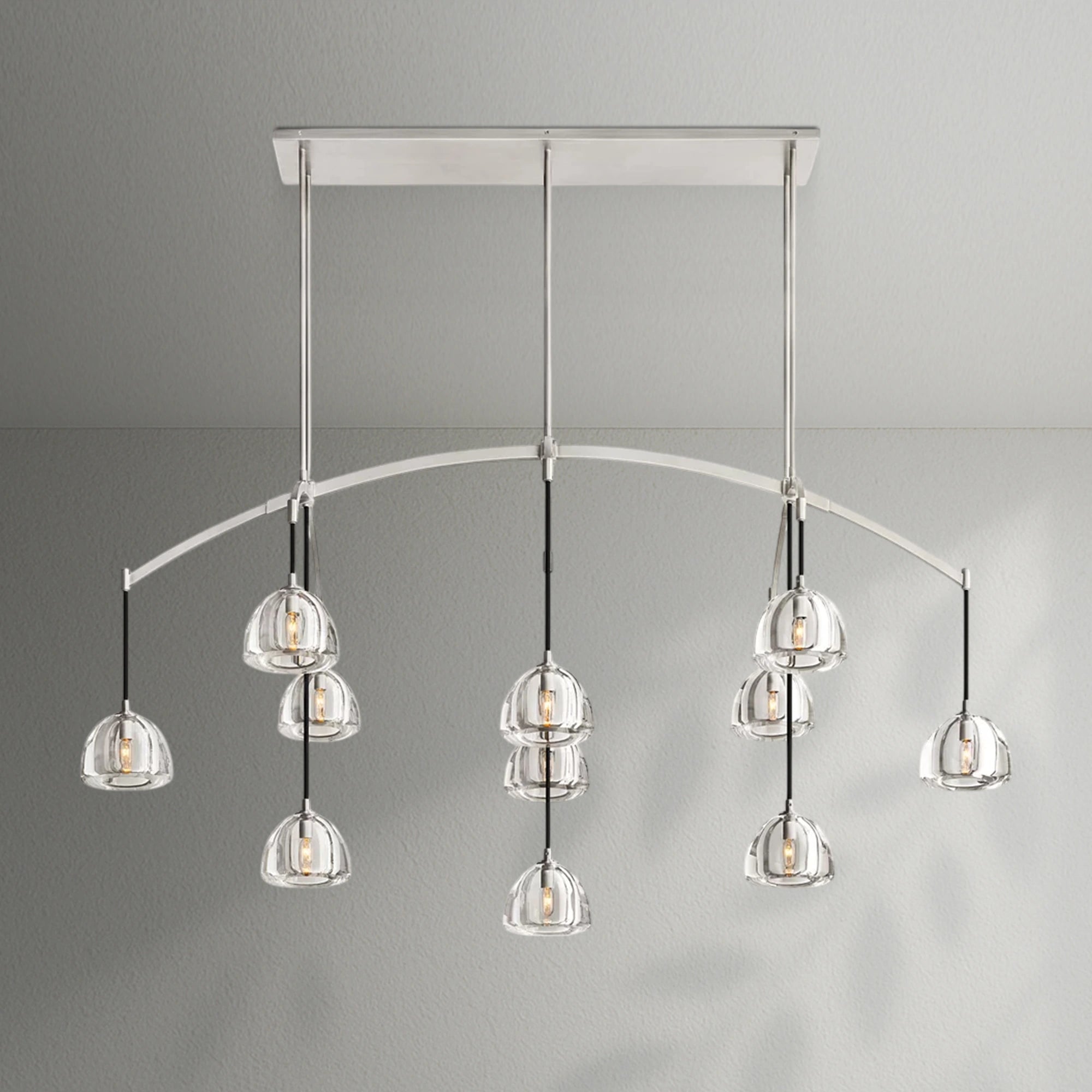 Hemispher  Modern Glass Linear Chandelier