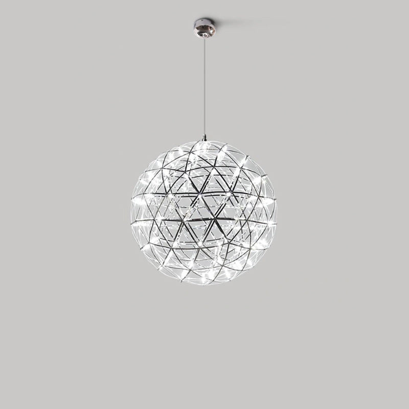 Round Starry Sky Chandelier Light Fire Ball Ceiling Lighting for Living Room/Cottage/High-ceiling