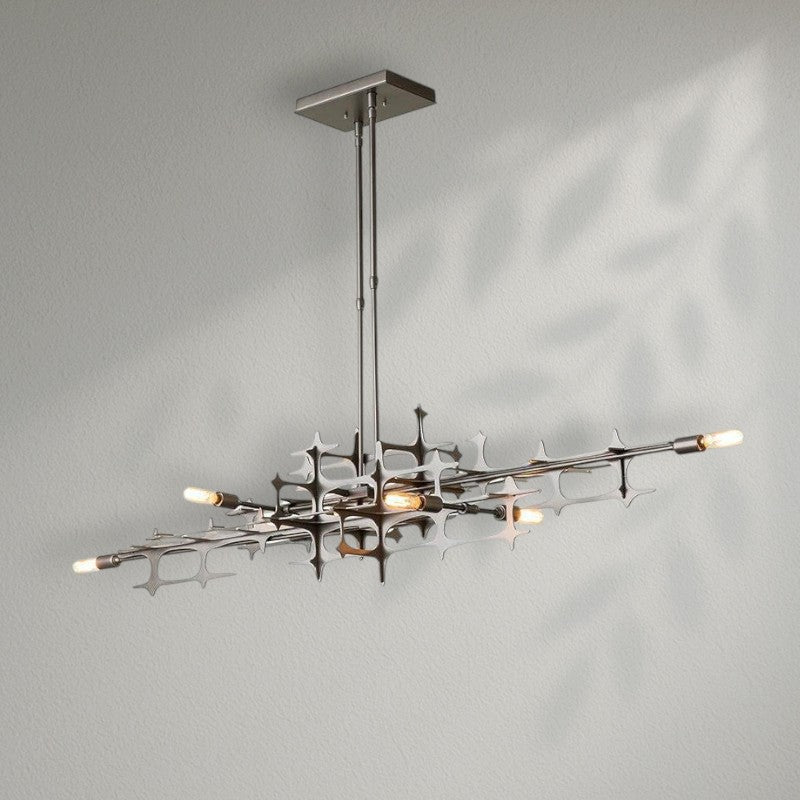 Linear Pendant Light Fixture In Stainless Steel
