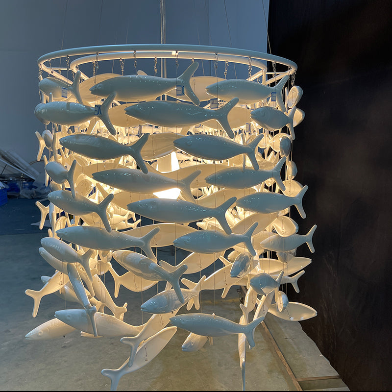 Porcelain Fish Shape Dining Table Chandelier